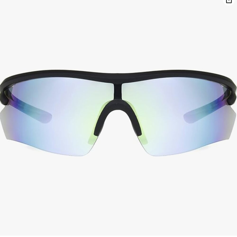 Foster Grant IRONMAN Men's 2003 Wrap Sunglasses in Matte Black Gray Mirror